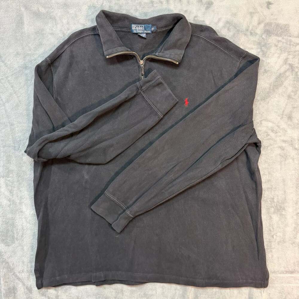 Polo Ralph Lauren Half Zip Pullover Sweater Size XXL Black Cotton